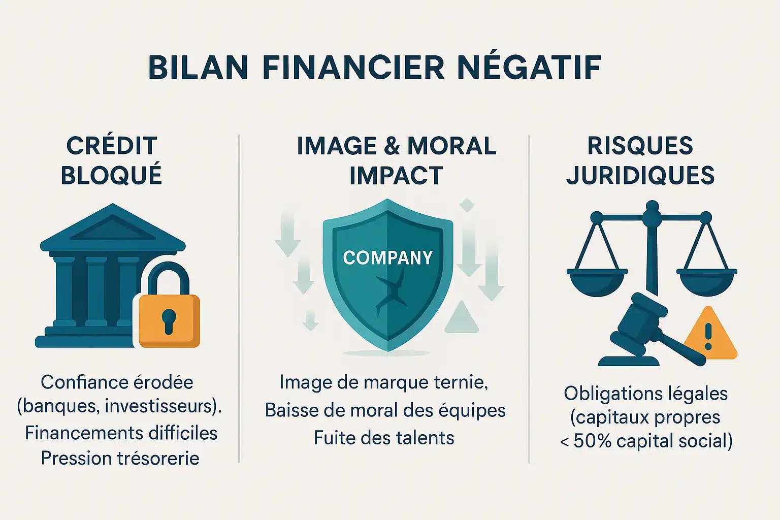 Conséquences d'un bilan financier négatif