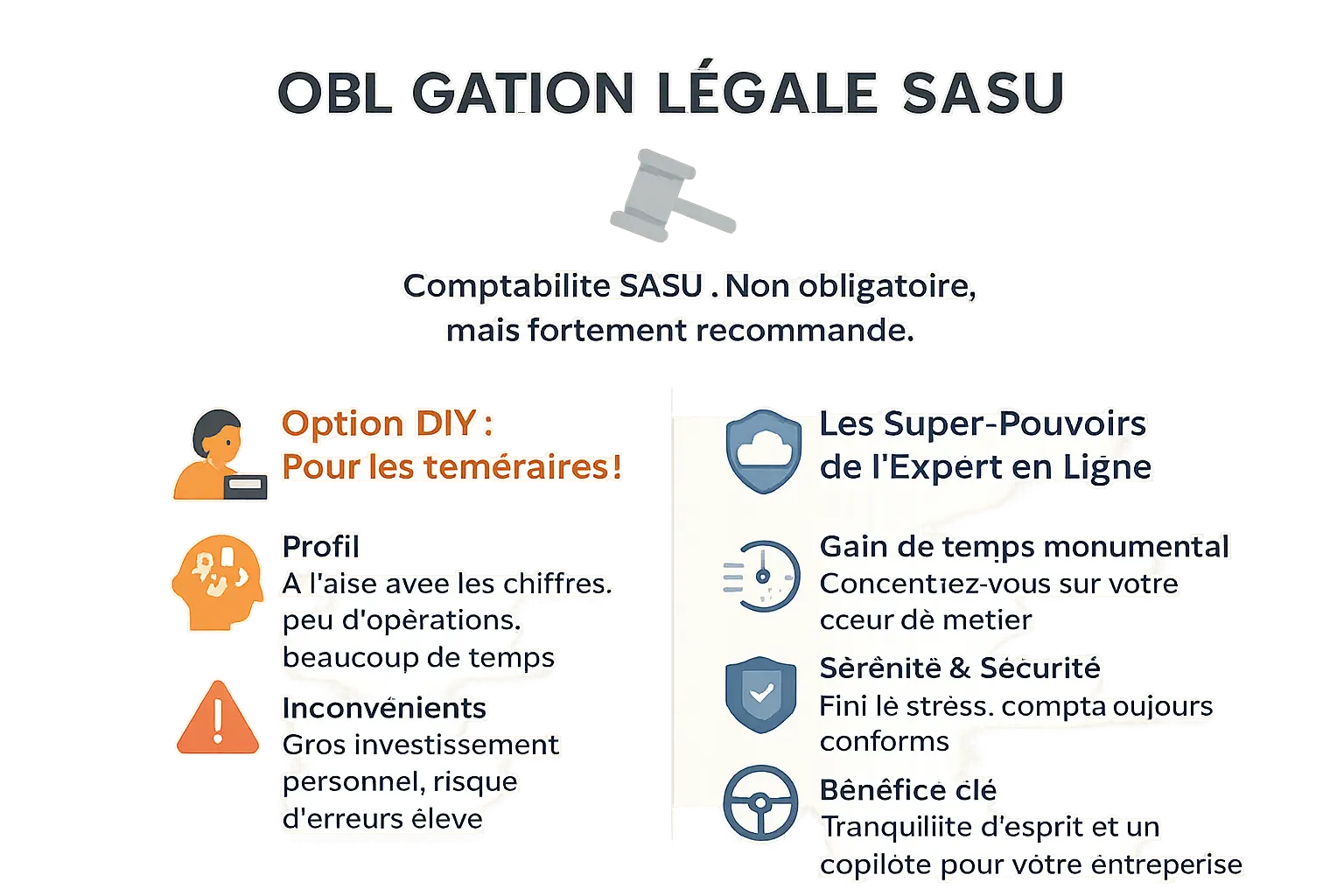 Comptabilité SASU en ligne : simple, efficace et adaptée 4 Comparaison entre gestion comptable en autonomie et déléguée en ligne pour une SASU