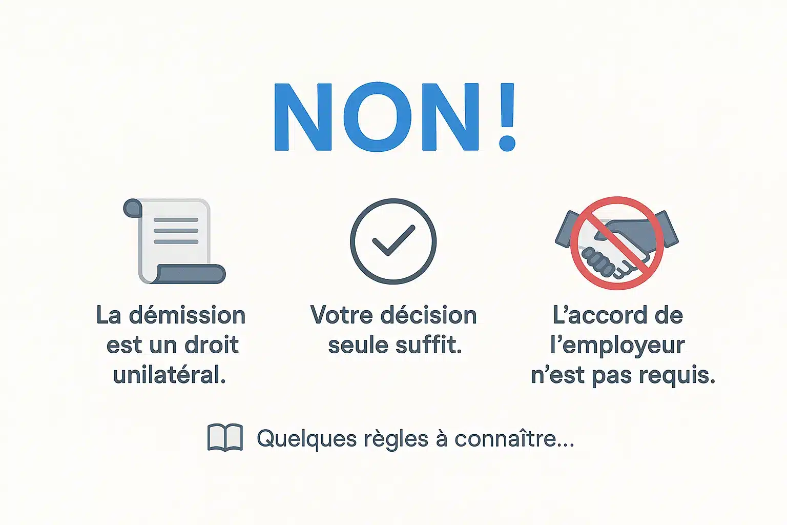 La démission : un droit que l'employeur ne peut refuser 2 Illustration sur les <strong>droits de démission</strong>