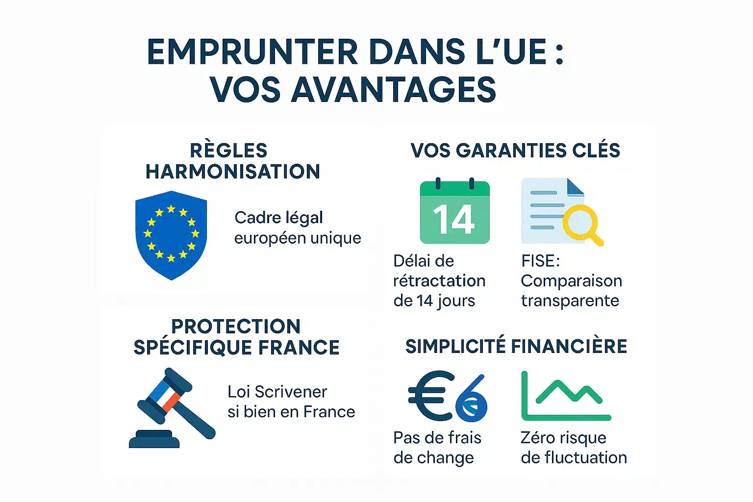 Illustration des avantages de l'Union Européenne pour les prêts aux résidents français