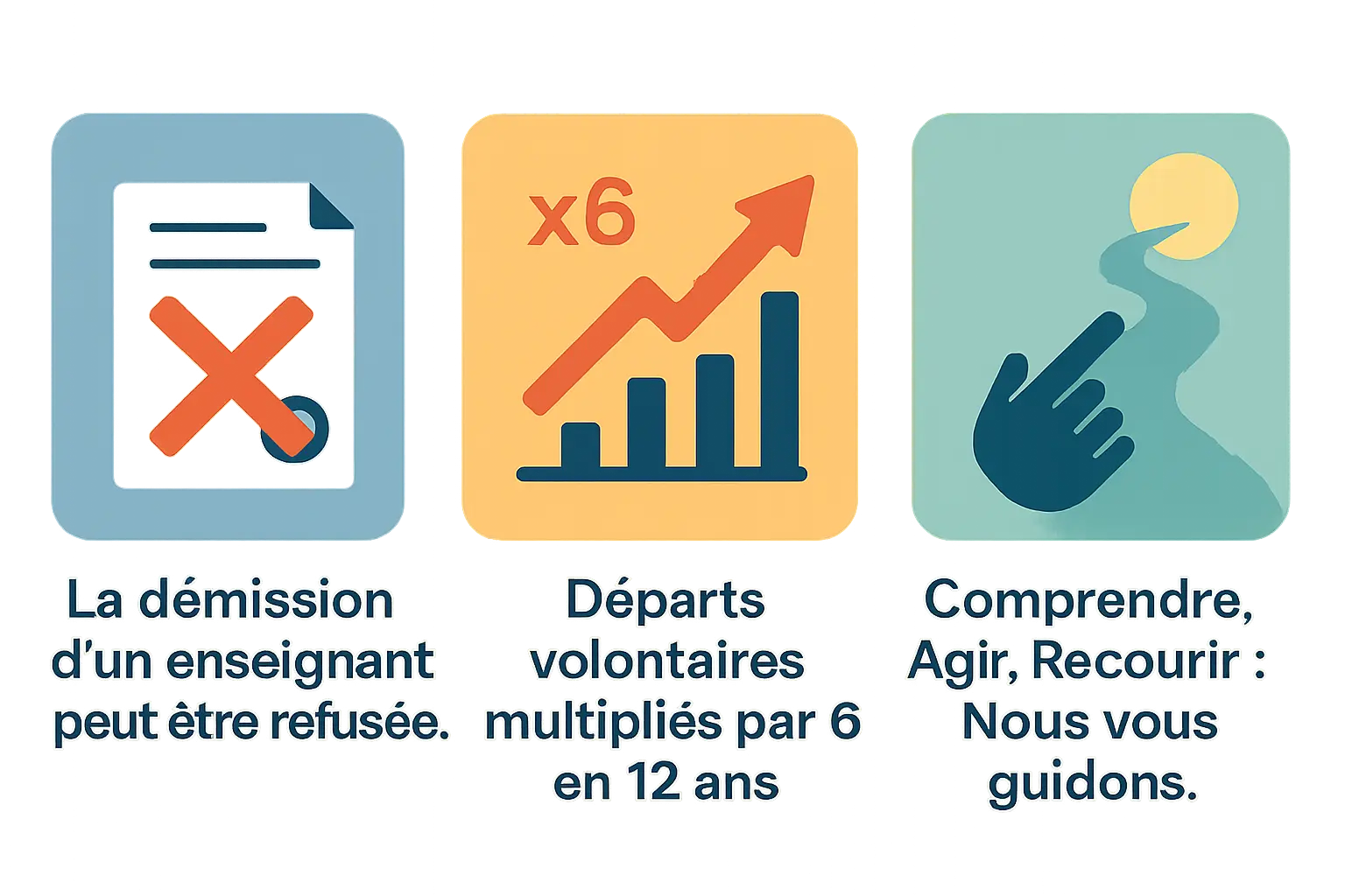 Illustration représentant un enseignant face à un refus de démission