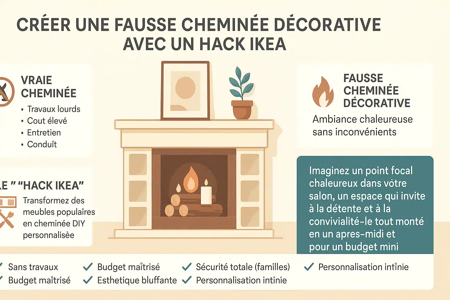 Fausse cheminée décorative IKEA