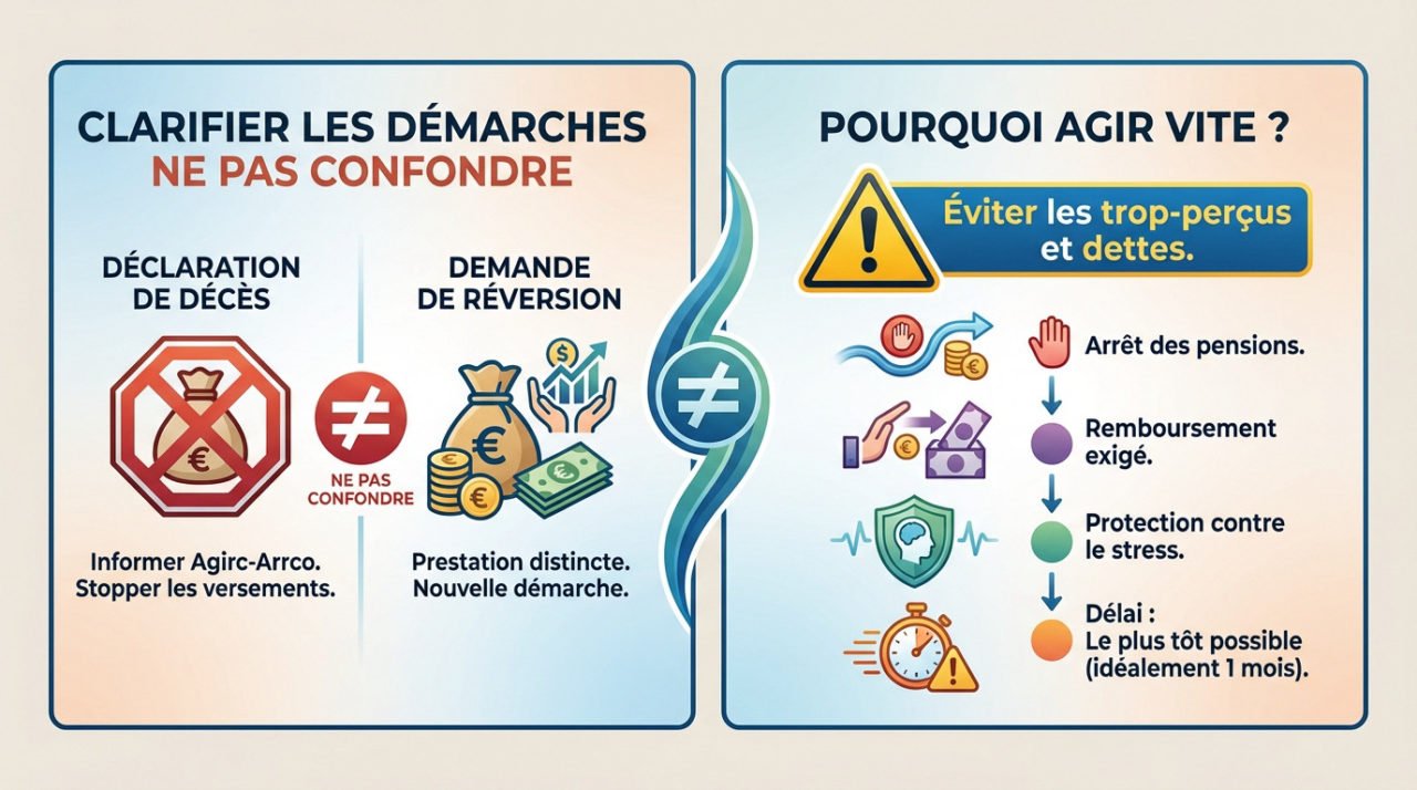 Guide des démarches pour déclarer un décès Agirc-Arrco et éviter les dettes