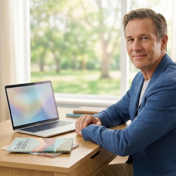 Calm Professional In Bright Home Office