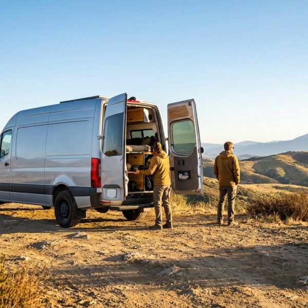 Mountain Vista Van Exploration At Sunset