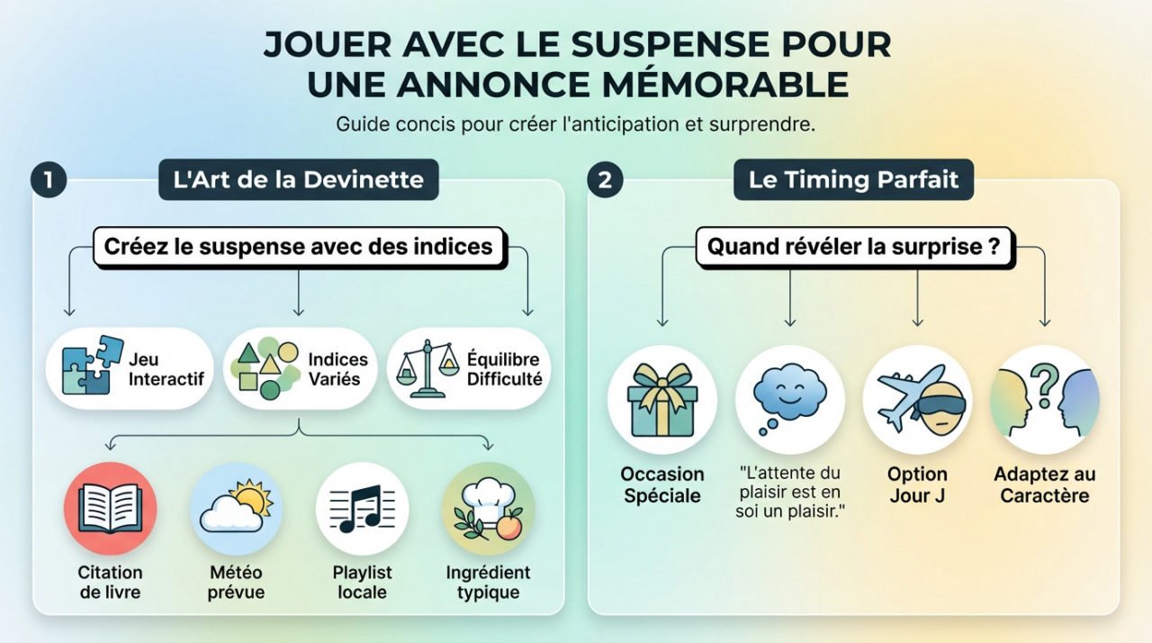 Femme excitée découvrant un indice pour un voyage surprise