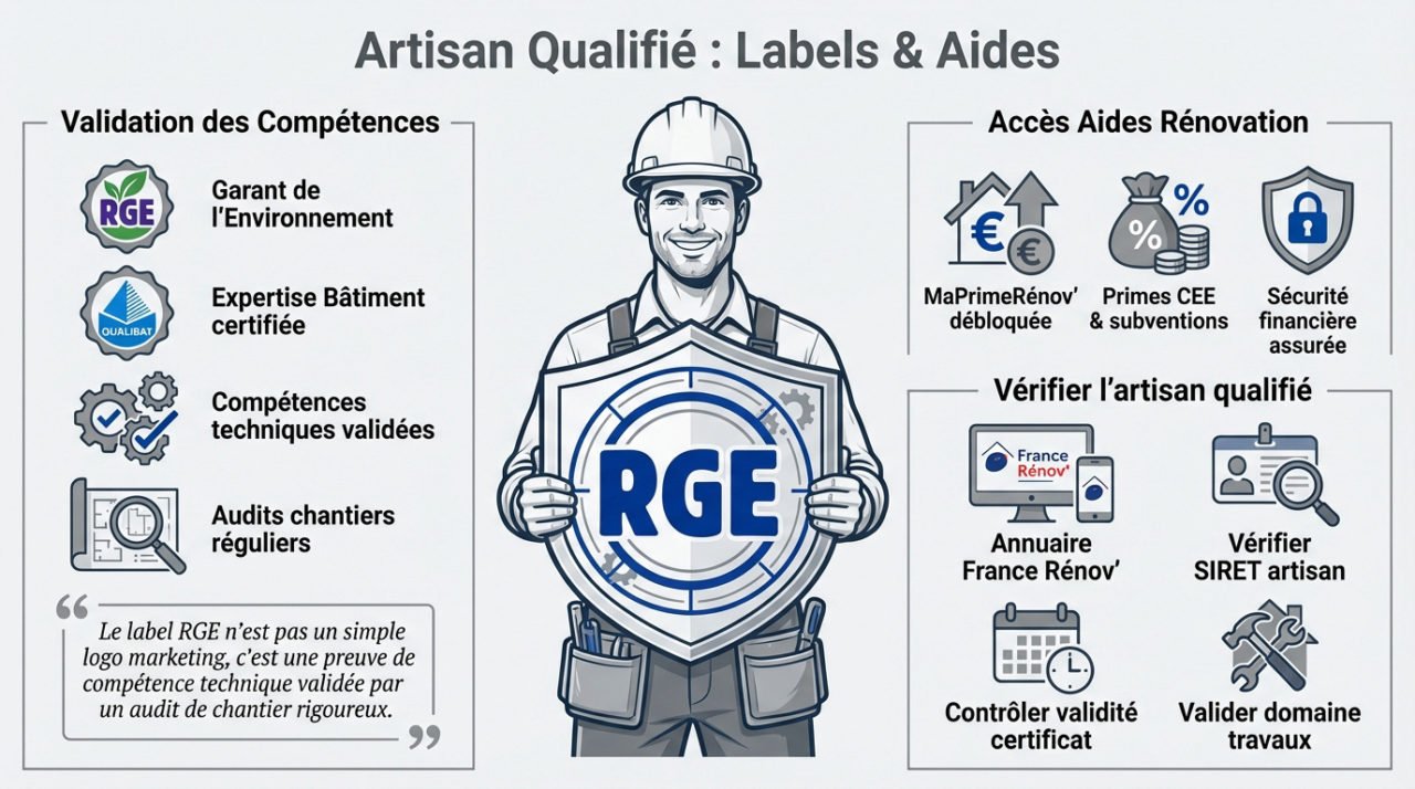 Artisan certifié RGE et Qualibat pour travaux de rénovation énergétique