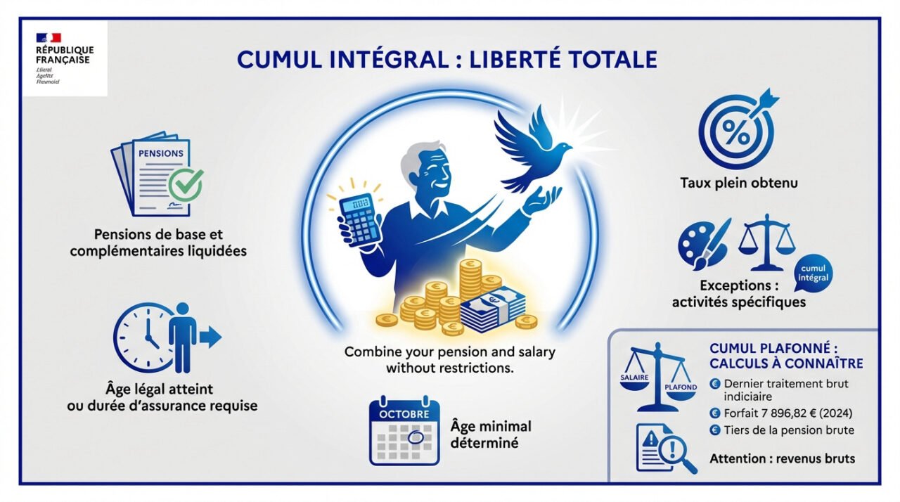 Un retraité de la fonction publique souriant devant son ordinateur pour sa reprise d'activité