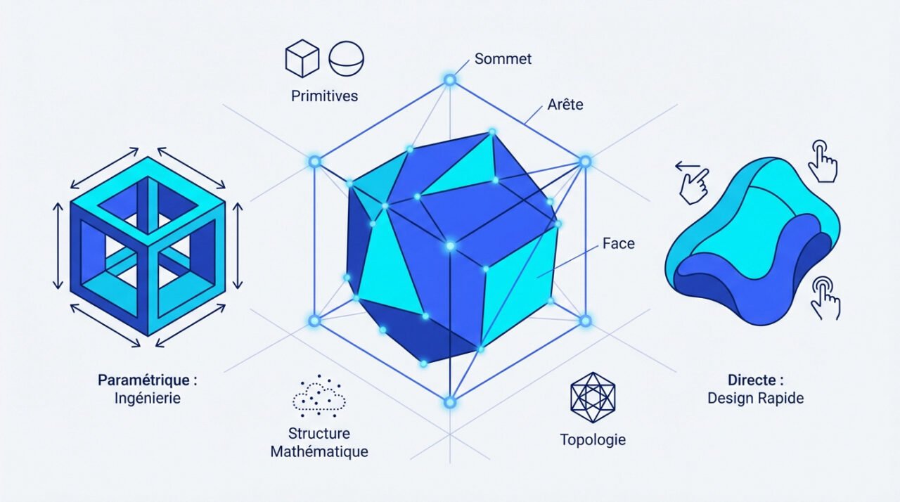Comparaison entre la modélisation 3D paramétrique et la modélisation directe pour la conception industrielle