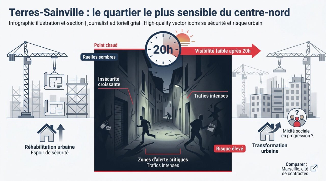 Ruelles étroites et immeubles anciens du quartier Terres-Sainville à Fort-de-France